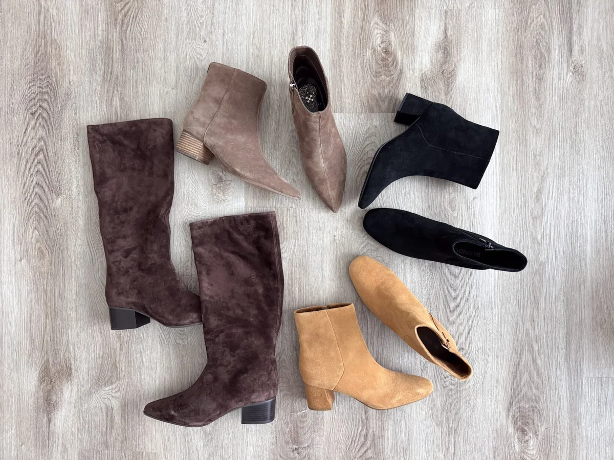 Fall ankle boots and knee high boots arranged for the sale