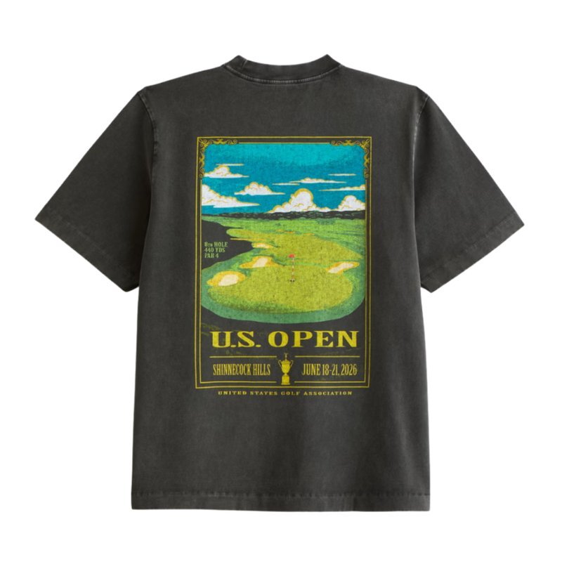 Black t-shirt with vintage U.S. Open golf tournament graphic