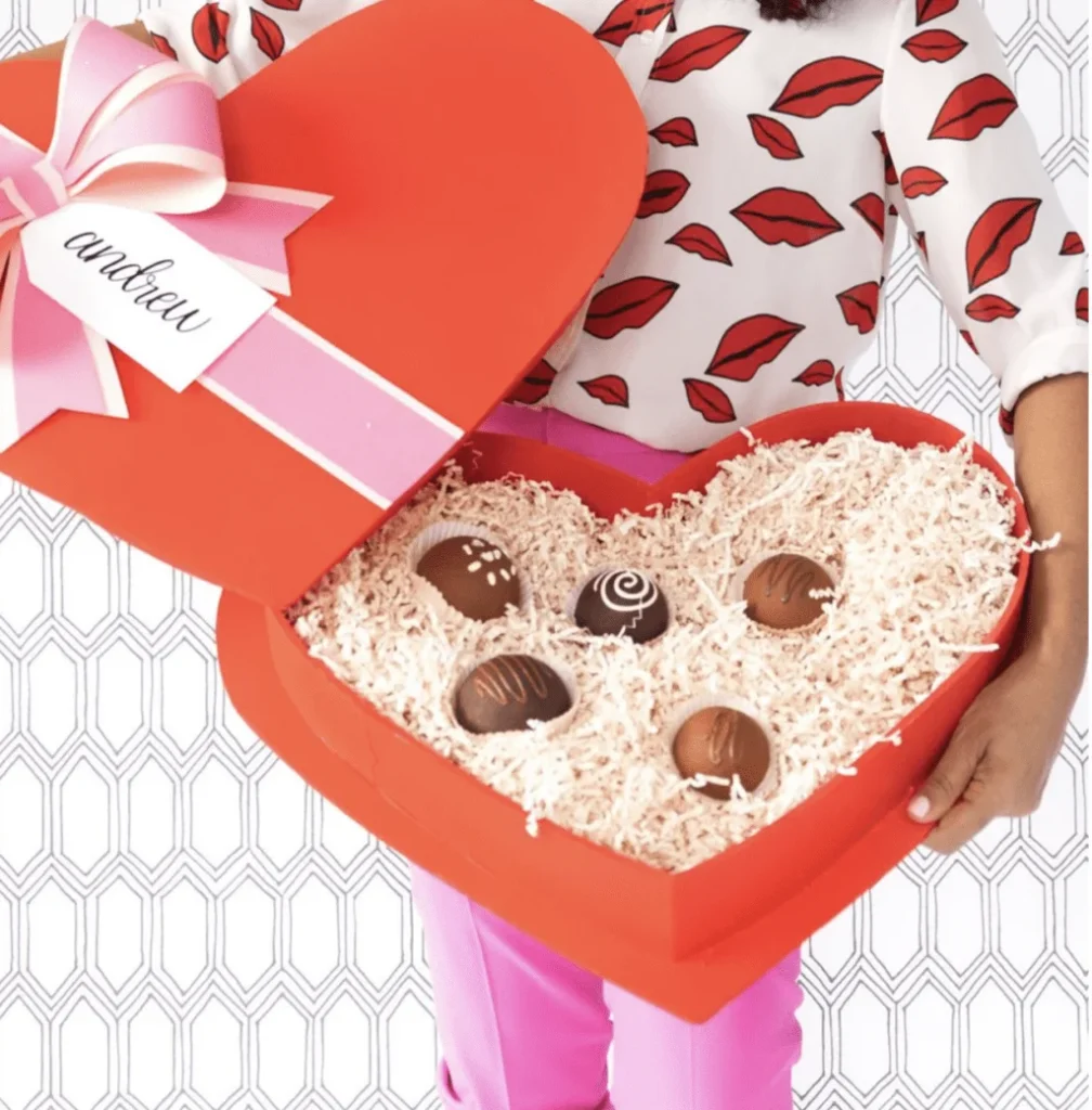 Giant heart-shaped gift box made from foam board
