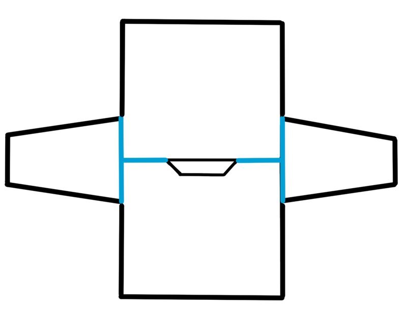 Seaming reference diagram showing shoulder and side joins