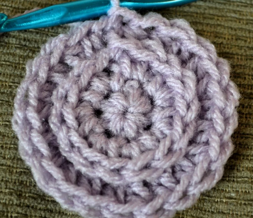 Completed back bar half double crochet stitch texture