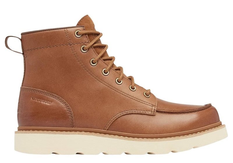 Smooth leather derby boot with open lacing above ankle
